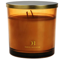 Load image into Gallery viewer, These large classic Daniel Brighton scented candles make a beautiful add on gift. They are 500g = 60 hours burning time. Amber with gold lid, scents listed below. Sutherland Shire delivery. Sydney wide delivery. Australia wide delivery.
