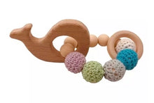 Load image into Gallery viewer, Baby Rattles are a gorgeous mix of wood and crotchet balls. Lovely add on gift for a newborn, add to the flowers for mum! Sutherland Shire gift. Sutherland Shire delivery. Sydney wide delivery. Australia wide delivery.
