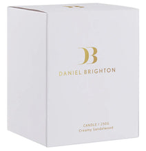 Load image into Gallery viewer, These classic Daniel Brighton scented candles make a beautiful add on gift. They are 250g = 40 hours burning time. Amber with gold lid, scents listed below. Sutherland Shire delivery. Sydney wide delivery. Australia wide delivery.
