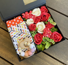 Load image into Gallery viewer, Soap flowers. Soap gift boxes. Baby gift boxes. Soap Flowers delivered Sutherland Shire. Soap gift packs. 
