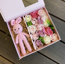 Load image into Gallery viewer, Soap flowers. Soap gift boxes. Baby gift boxes. Soap Flowers delivered Sutherland Shire. Soap gift packs.
