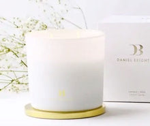 Load image into Gallery viewer, These large Classic Daniel Brighton scented candles make a beautiful add on gift. They are 500g = 60 hours burning time. White with gold lid, scents listed below. Sutherland Shire Delivery. Sydney wide delivery. Australia wide delivery.
