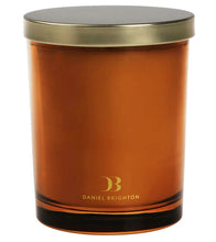 Load image into Gallery viewer, These classic Daniel Brighton scented candles make a beautiful add on gift. They are 250g = 40 hours burning time. Amber with gold lid, scents listed below. Sutherland Shire delivery. Sydney wide delivery. Australia wide delivery.
