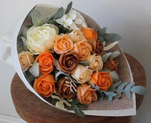 Load image into Gallery viewer, Scented soap flower bouquet makes a gorgeous gift. Try sprinkling some petals into the bath.Soap flowers. Soap flowers delivered Sutherland Shire. Soap flowers delivered Sydney. Gift made from soap. Soap gift boxes.
